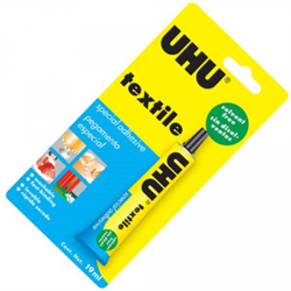 Office Supplies Technologies - Pegamento UHU Textil 40300 Pegamento  especial sin disolventes para pegar algodón, tejidos con algodón, tela  vaquera, cuerdas, fieltro y fibras de coco entre sí o a madera y